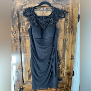 Black Dress with beaded neckline